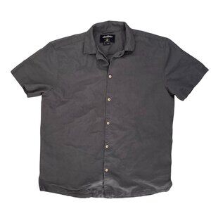Chubbies Shirt Mens‎ Short Sleeve Blue Button Up L Linen Blend Preppy Casual